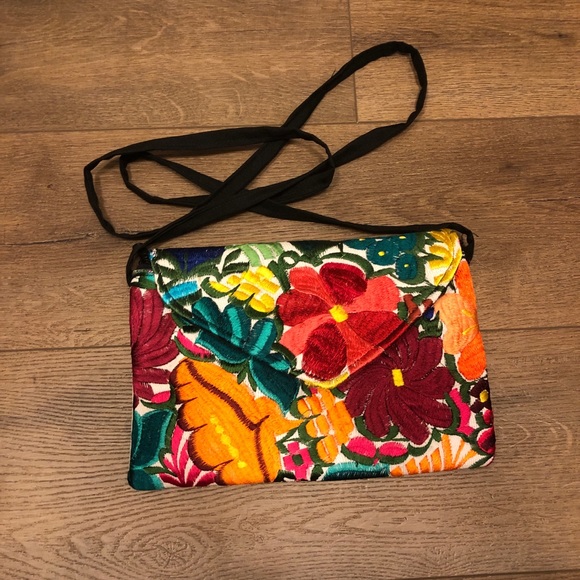 Embroidered Floral Clutch Wallet Crossbody - Picture 1 of 5